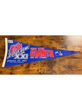 Vintage 1987 Super Bowl XXI New York Giants NFC Champs pennant